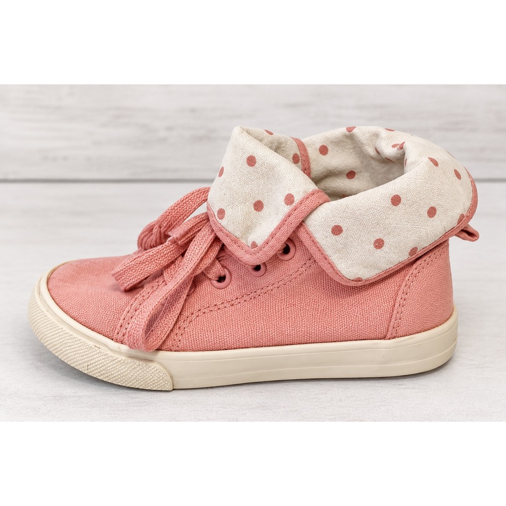 GAP KIDS Toddler Size 10 Shoes Sneakers High Top Fold-over Polka Dot Retro Cute